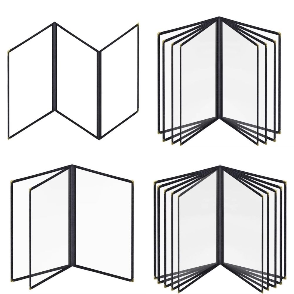 PVC Menu Cover Foldable Menu Paper Holder Durable Recipe Book Cover  Restaurant Use