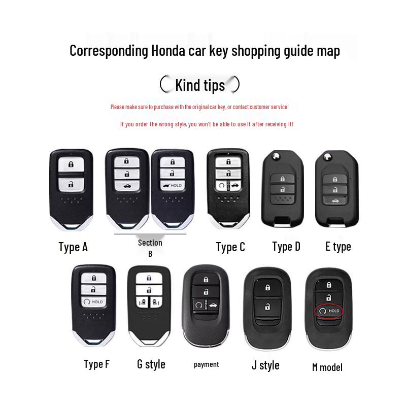 Honda Key Case for 10th Gen Civic, Accord, CRV, Vezel, HR-V, Crown, Road Style, and Lingpai.