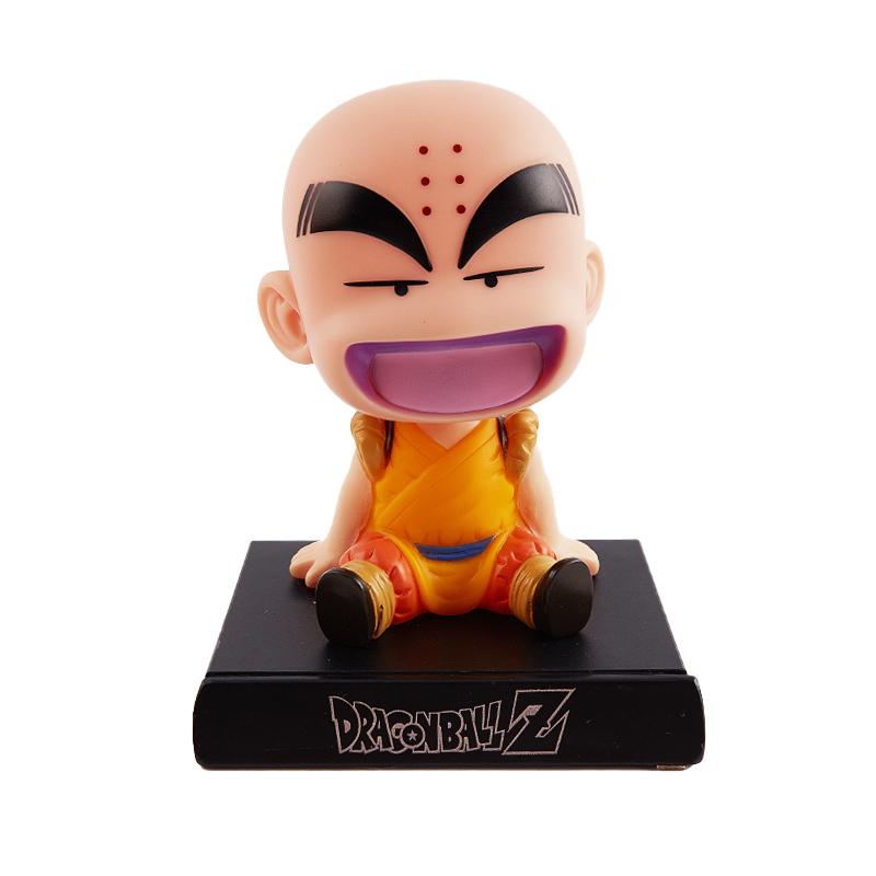 Dragon Ball Goku Kuririn Shaking Head Doll Toy Model Phone Holder Car Decoration