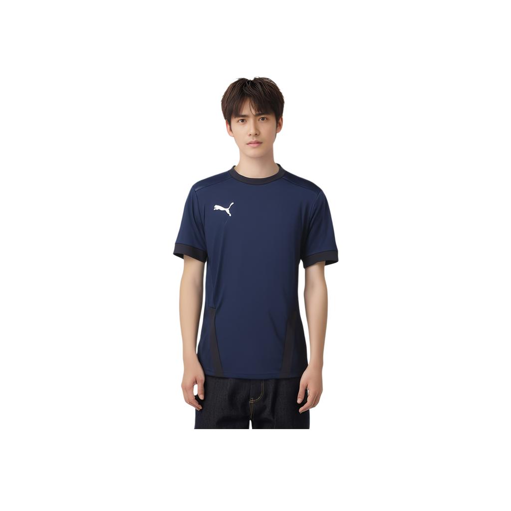 Puma Einfarbiges Einfaches Vielseitiges Feuchtigkeitsableitendes Rundhals-Kurzarm-T-Shirt Herren Oberteile Marineblau 704171-06