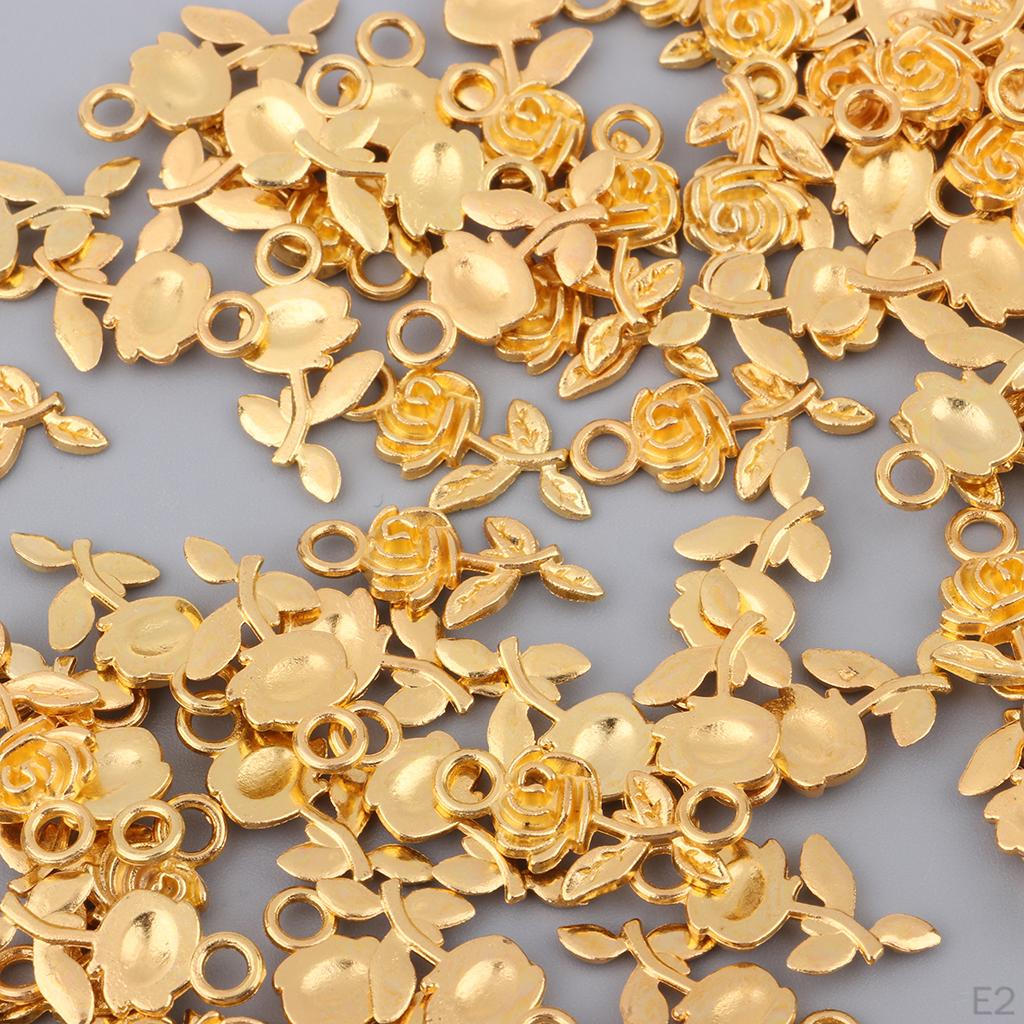 Alloy Rose Pendant Jewelry Finding Making Accessory