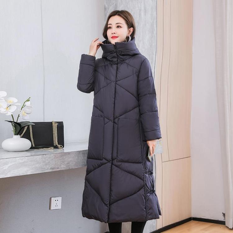 New Style Women's Winter Thickened Down Coat Long Over Knee Loose Cotton Coat