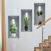 Green Plant Couplet Painting Simulation 3D Photo Frame Wall Sticker Bedroom Living Room Background Wall Sticker Self-adhesive Wall Sticker