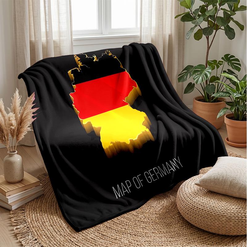 Germany National Football Team Theme Blanket Soft Flannel Blanket Plush Throw Blanket Cozy Sofa Bed Blanket for Home Decor