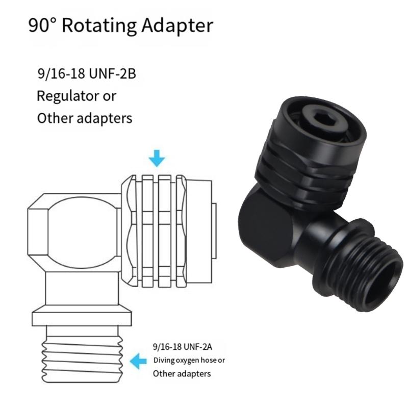 Professional Dive Regulator Swivels Connector 90 Degree Scubas Diving Regulator Connector Diving Accessories for 2nd Stage