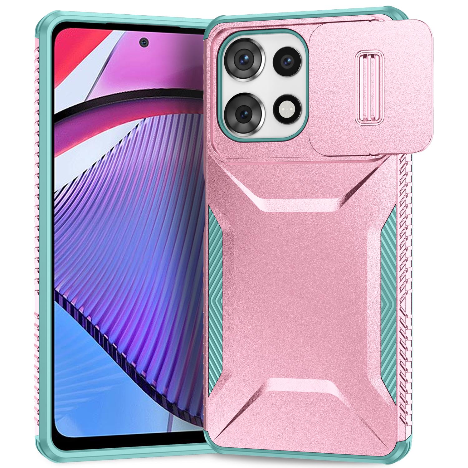 

For Motorola Moto G Power (2025)/G Play (2025) 5G Case Camshield TPU+PC Phone Cover Non-Slip Side Edge Pink/Grey Green