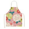 Printed color apron Home Cooking Baking Kitchen anti-stain and anti-oil  linen adult bib household cleaning tools