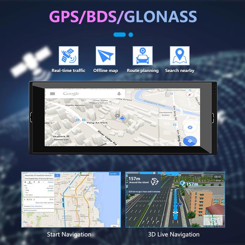 Universal 6.9" Car Radio 1 Din Android 10 Stereo Multimedia Video Player GPS Navigation Bluetooth 4G Carplay Auto IPS Screen DVD