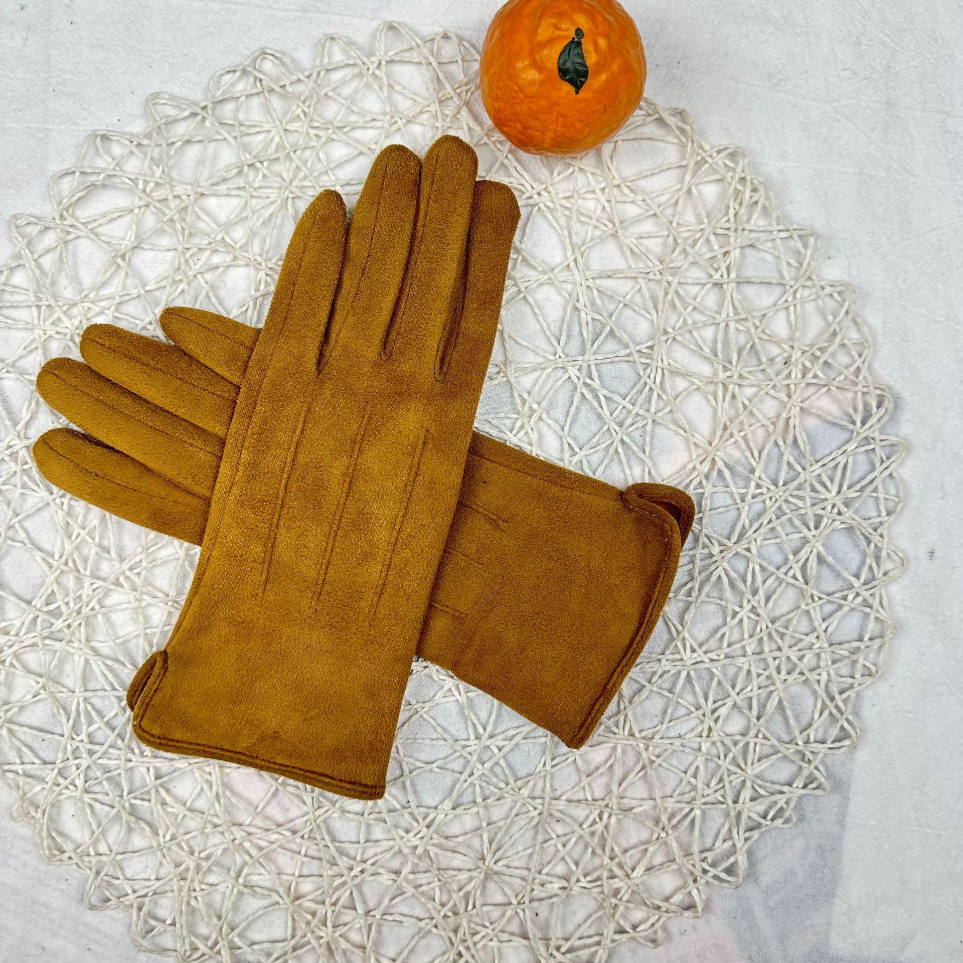 

Перчатки зимние женские зимние замшевые перчатки утолщенные теплые морозостойкие флисовые велосипедные электромобили ветрозащитные сенсорный экран