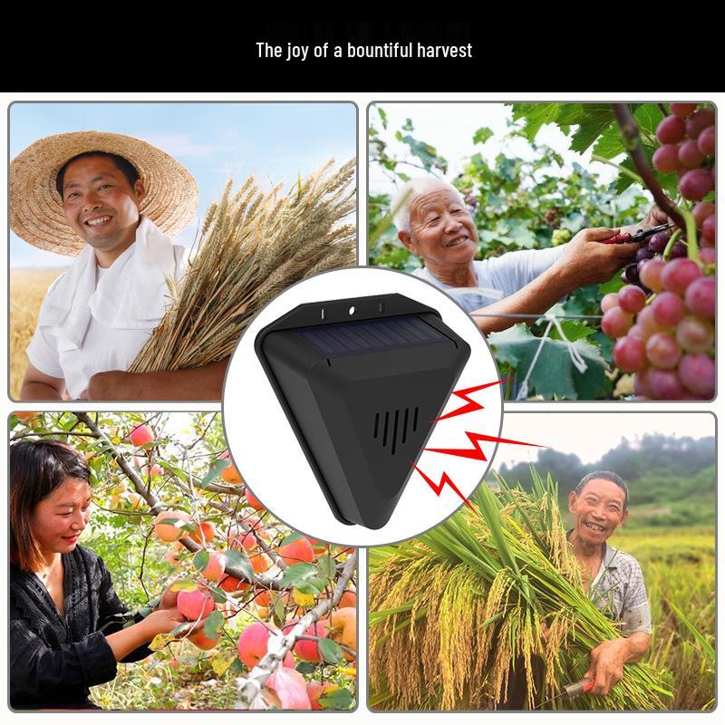 Solar Daytime Bird Repeller with Timed Sound and Light for Orchards, Fish Ponds, and Paddy Fields