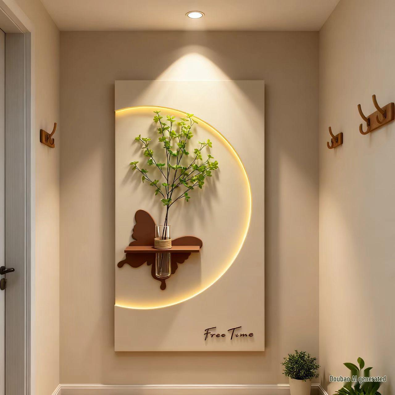 

Елегантна декоративна картина для передпокою та вітальні з дизайном зелених рослин 50*100cm【Plug-in Model】