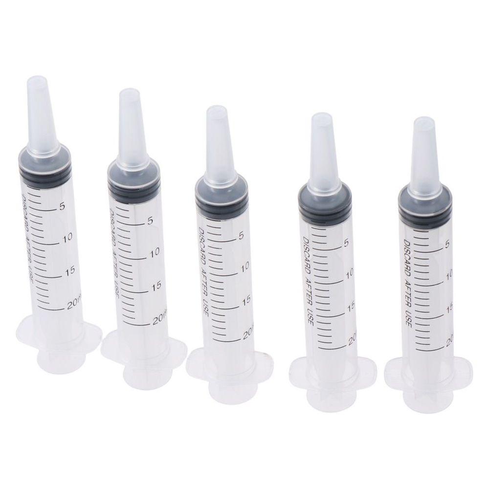 10Pcs Individual Sealed 20ml Syringe No Needle Transparent Plastic Syringes with Cap Liquid Dispensing Art Painting