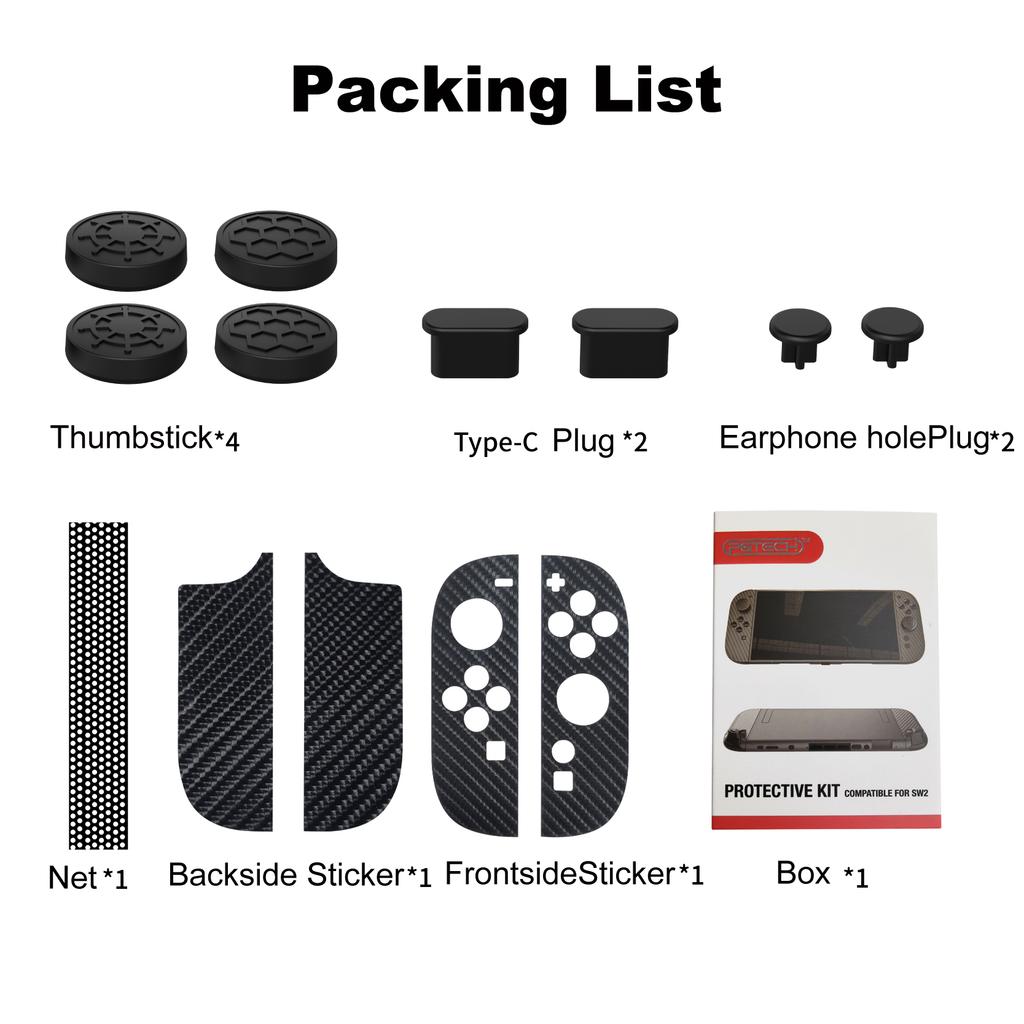 Dustproof Kit For Nintendo Switch2 Game Console Skin Sticker Dust Filter Mesh Protective Silicone Thumbstick For NS2 Accessories