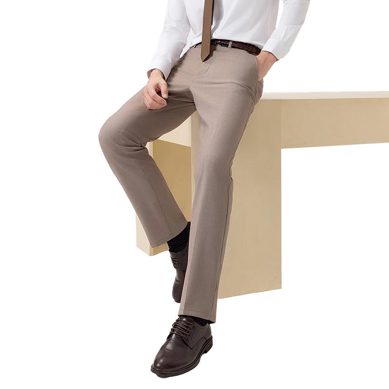 Hodo Men s Wrinkle-Resistant Straight-Fit Elastic Trousers 35