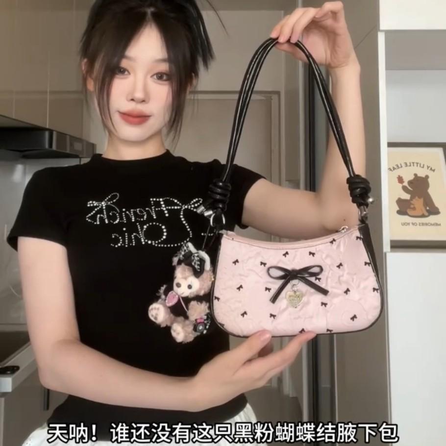 

Розовая супер огонь сумка-багет полумесяц подмышку женская лето 2025 новая высококлассная легкая роскошь нишевая на плечо маленькая квадратная сумка розовый