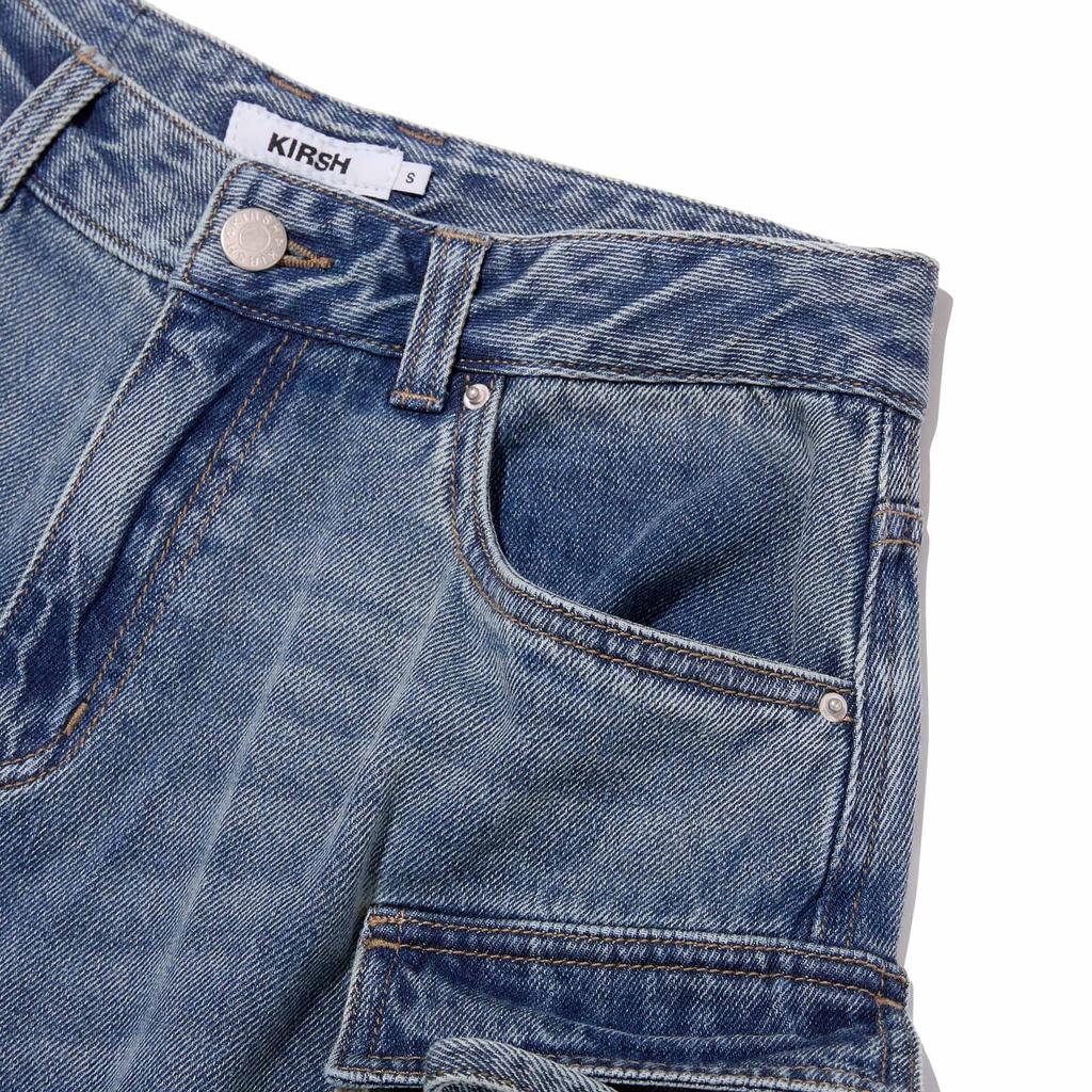 KIRSH Cargo Bermuda Denim Pants [Blue]