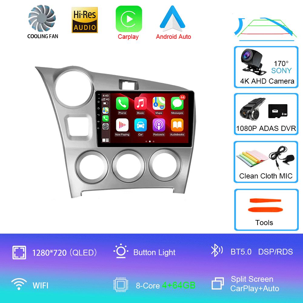 Android 14 Carplay Auto For Toyota Matrix 2 E140 2008 2009 2010 2011 2012 2013 2014 Car Radio Multimedia Player Navigation GPS