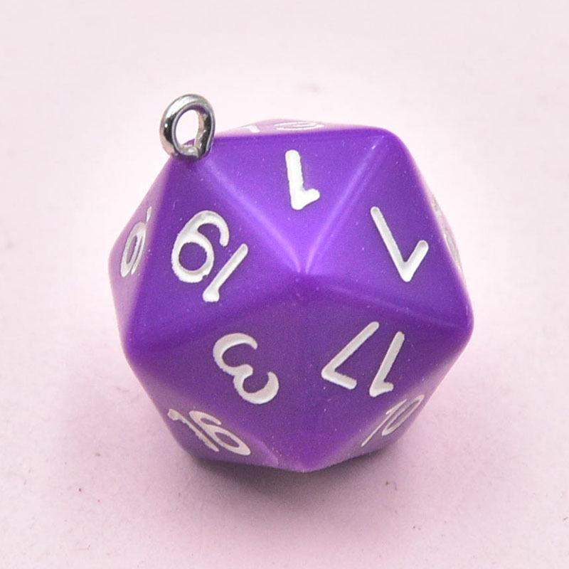 Geometric Acrylic 20-Sided Dice Pendant Bag Charm