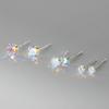 Exquisite 925 Silber Glänzend Mini 3/4/5mm Rund Bunter Zirkon Steckerohrringe Damen Einfacher Piercing Schmuck