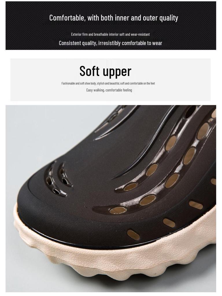 Men's 2024 Thick-Soled Clog Sandals, Baotou Trendy Jelly Beach & Garden Shoes, EVA Outdoor Slippers