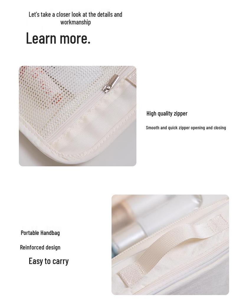 Twill Waterproof Hanging Toiletry and Makeup Organizer with Wet/Dry Separation