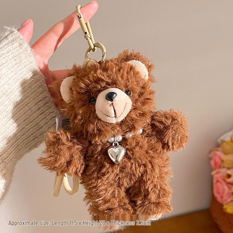 Mini Teddy Bear Plush Keychain: Adorable Bag Pendant Accessory