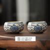 Ru kiln twisted branch lotus hand grab pot cover bowl teacup single high-end retro blue and white tea with lid ceramic kung fu tea set