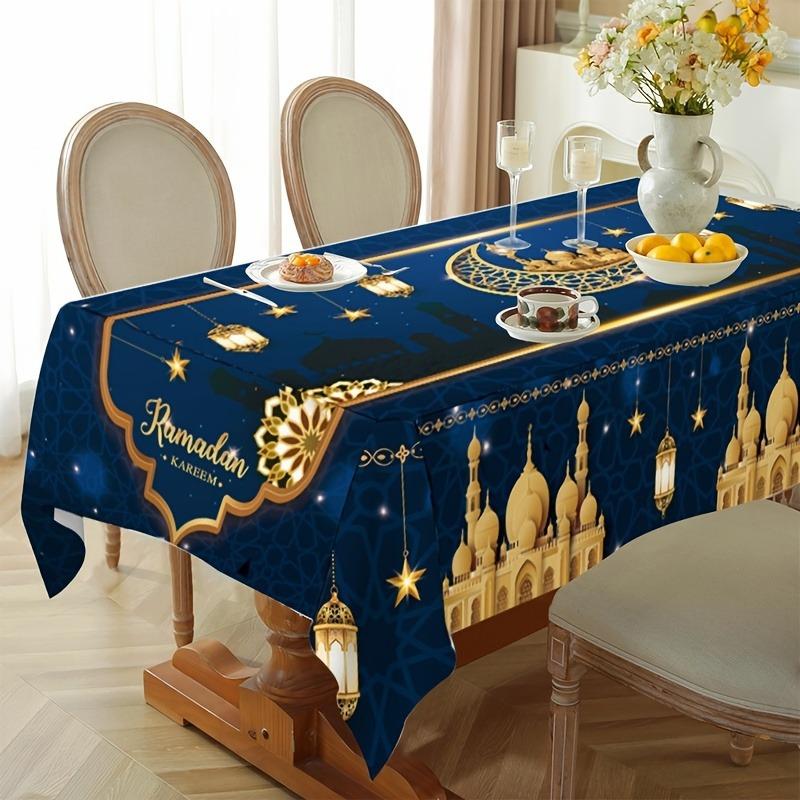 Mystic Moon Festival Table Cover - Ethnic Printed Decor for Dining, Party, and Home Holiday Tablecloth Wrinkle-Resistant