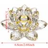 Fiori di Loto di Cristallo Riflessione del Colore Antiscivolo Robusto Vetro Fiore di Loto Decorazione Feng Shui 3 Strati Portafortuna Statuetta Fiore di Cristallo