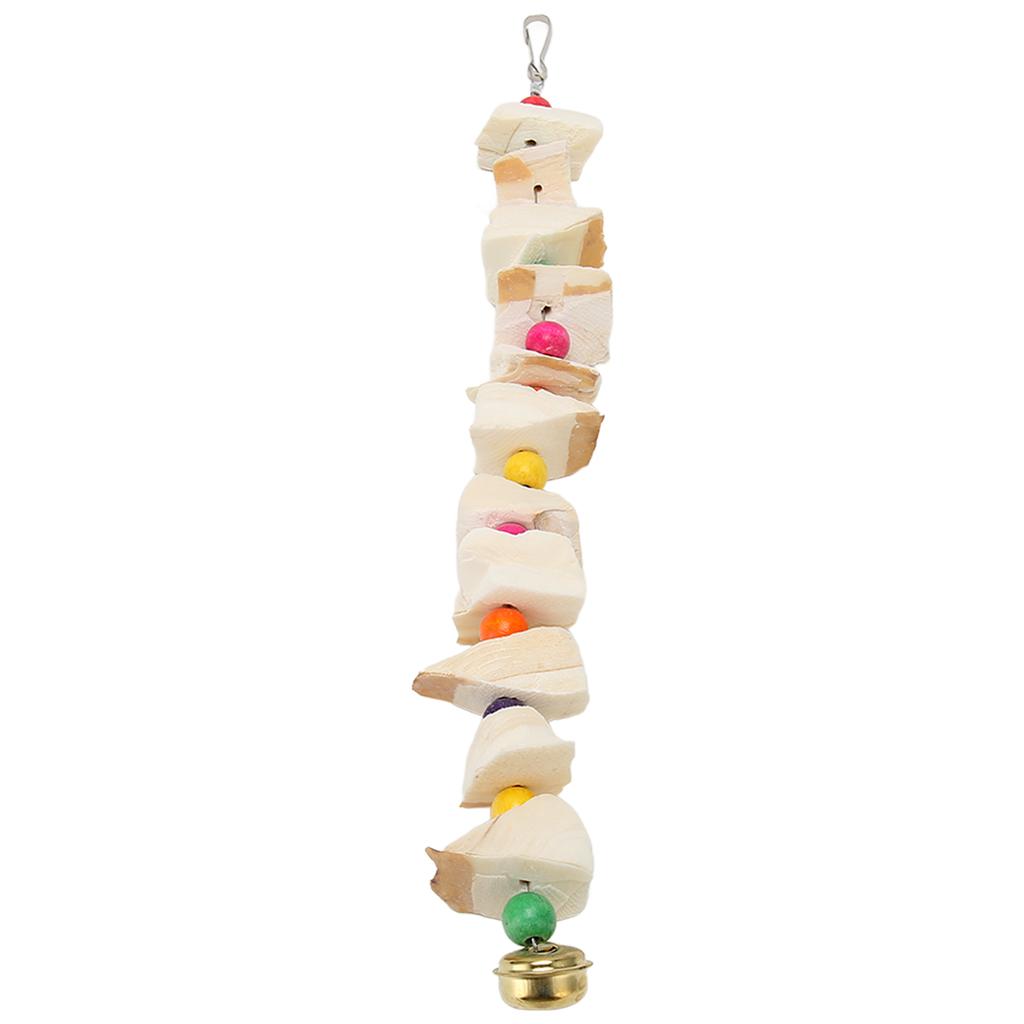 Bird Chewing Toys Colorful Natural Calcium Supplement Teeth Grinding Parrot Cuttlebone Chew Toy with Bell XL