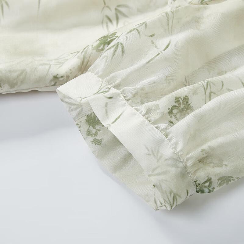 Women's New Chinese Style Floral Puff Sleeve A-Line Dress