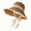Summer Hats for Women Sun Hat Lace Ribbon Sunshade Sun Protect Beach Accessories Sunhat Big Brim Vacation Foldable Cap Wholesale