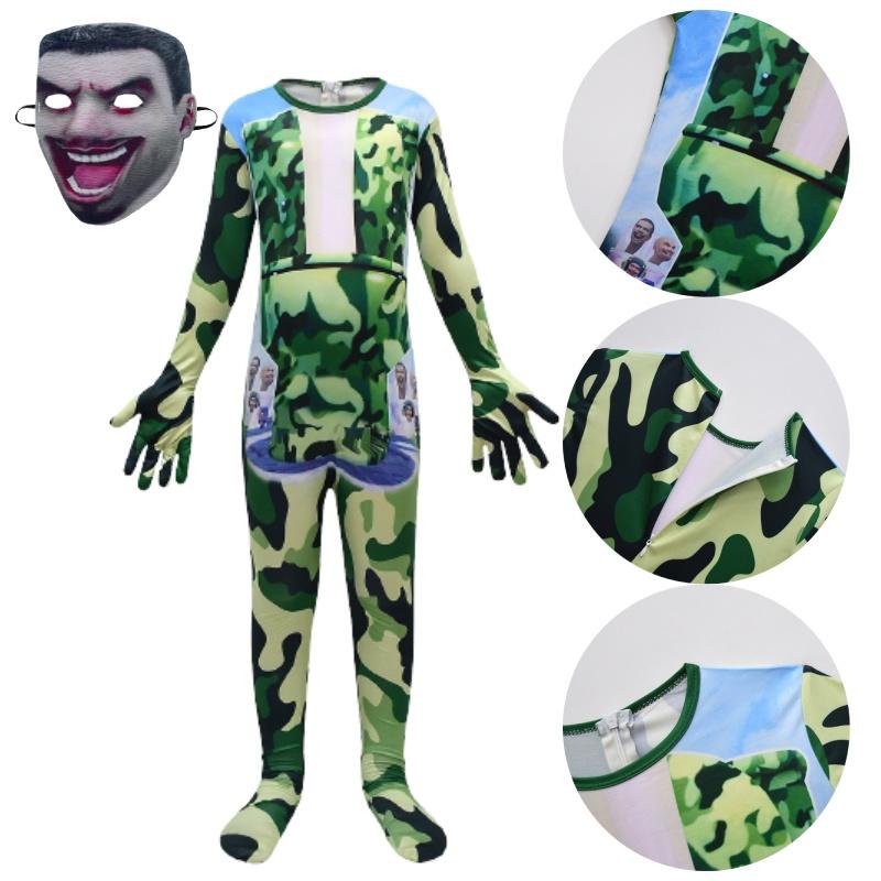 Kreskówkowy Kostium Cosplay Mężczyzny Toalety z Maską Miękki Materiał Europejski Styl Kod 4733)