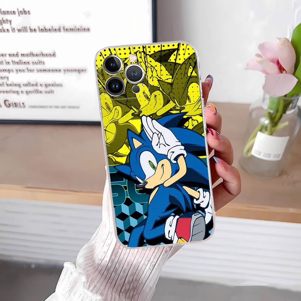S-SonicS Anime Handyhülle Für IPhone 17 16 15 Plus 14 13 Mini 12 11 Pro Max Weiche Hülle