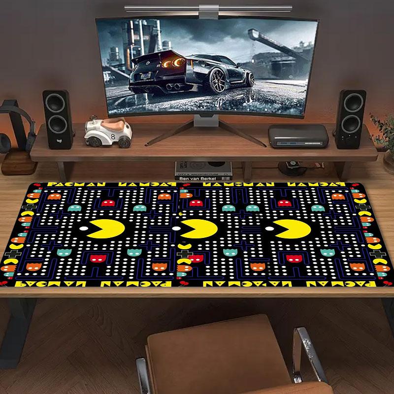 Pac-Man Large Size Mouse Pad Large Gaming Table Cushion Non-slip Laptop Tablet Big Mousepad XXL Mat Mini PC Playmat With Lock Edge
