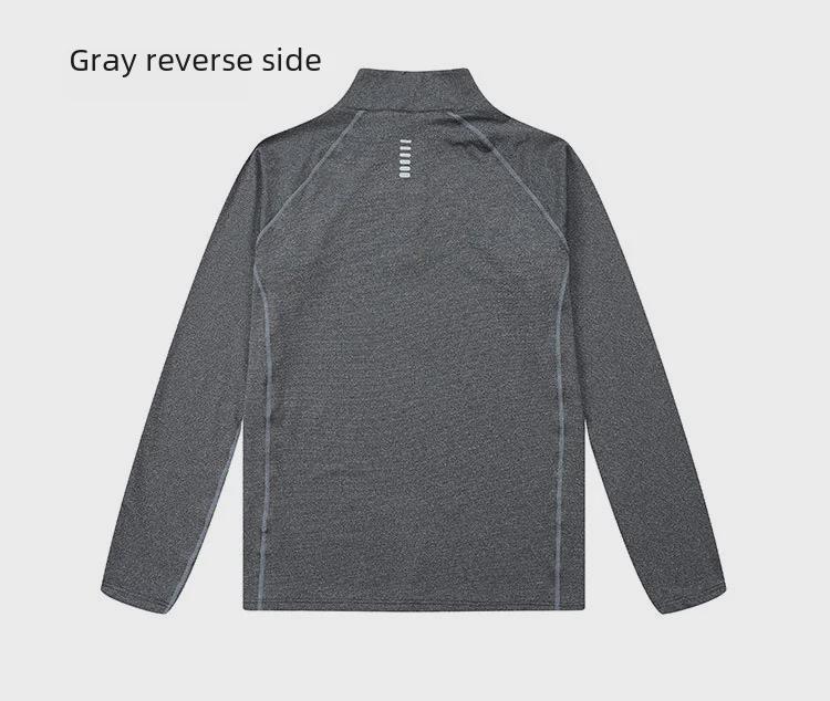 Men's Quick-Dry Breathable Long-Sleeve Fitness Shirt with Zipper Collar