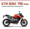 DUKE790 Titanium Mid-Section Exhaust Pipe with Back Pressure Chamber & 3-Way Catalytic Silencer