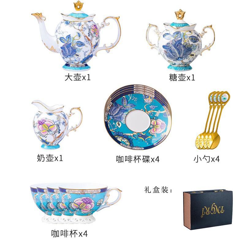 Bone China Water Set Gift Box Light Luxury Coffee Cup Saucer Afternoon Tea Set Household English Flower Tea High-End Exquisite Gift