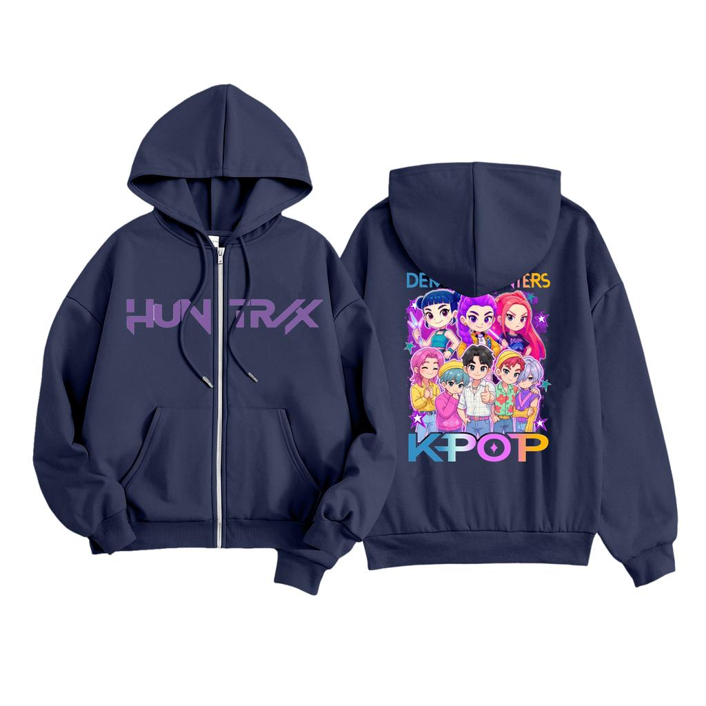 Kids Fashion Women's Lightweight Long Sleeve Zipper Hoodie Printed Hoodie With Pockets