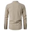 Men's  Casual Fashion Long Sleeve Solid Color V-Neck Tops