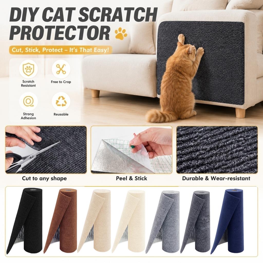 Self-Adhesive Scratch Pad, 40 200 cm, Cut-to-Size Furniture Protector, Cardboard Surface