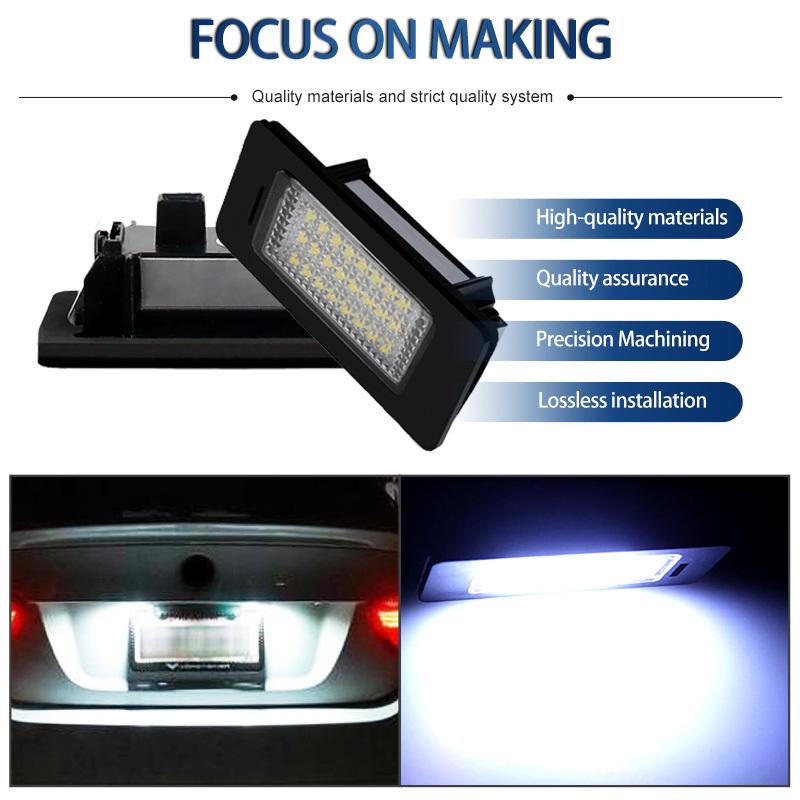 2 Pcs LED License Plate Lights Car Led Signal Lamp Canbus Error Free For Seat Alhambra 2011- Automobiles Parts Accessories