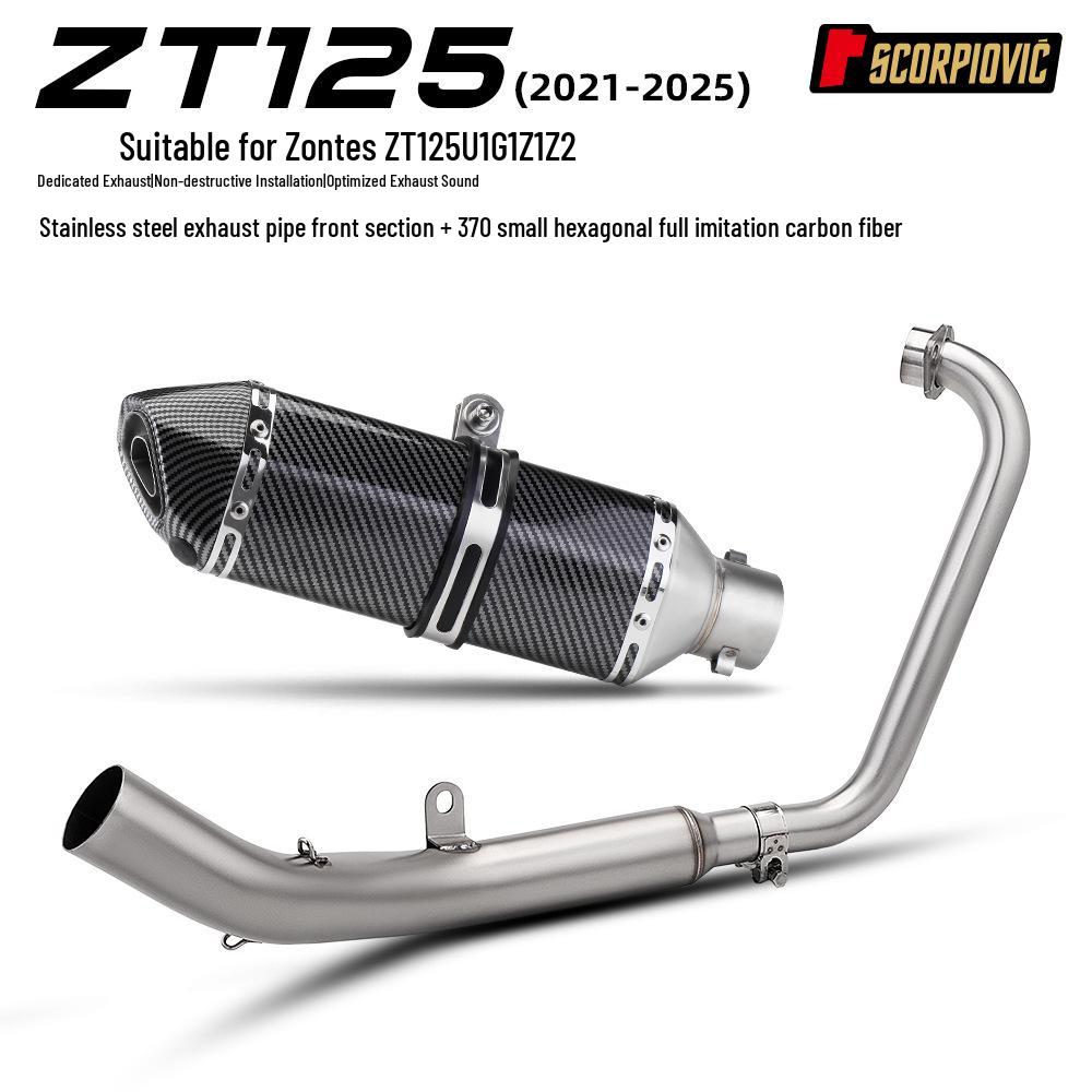 Compatible Exhaust System for Zongshen Qidian ZT125 U1 G1 Z1 Z2 - Complete Set
