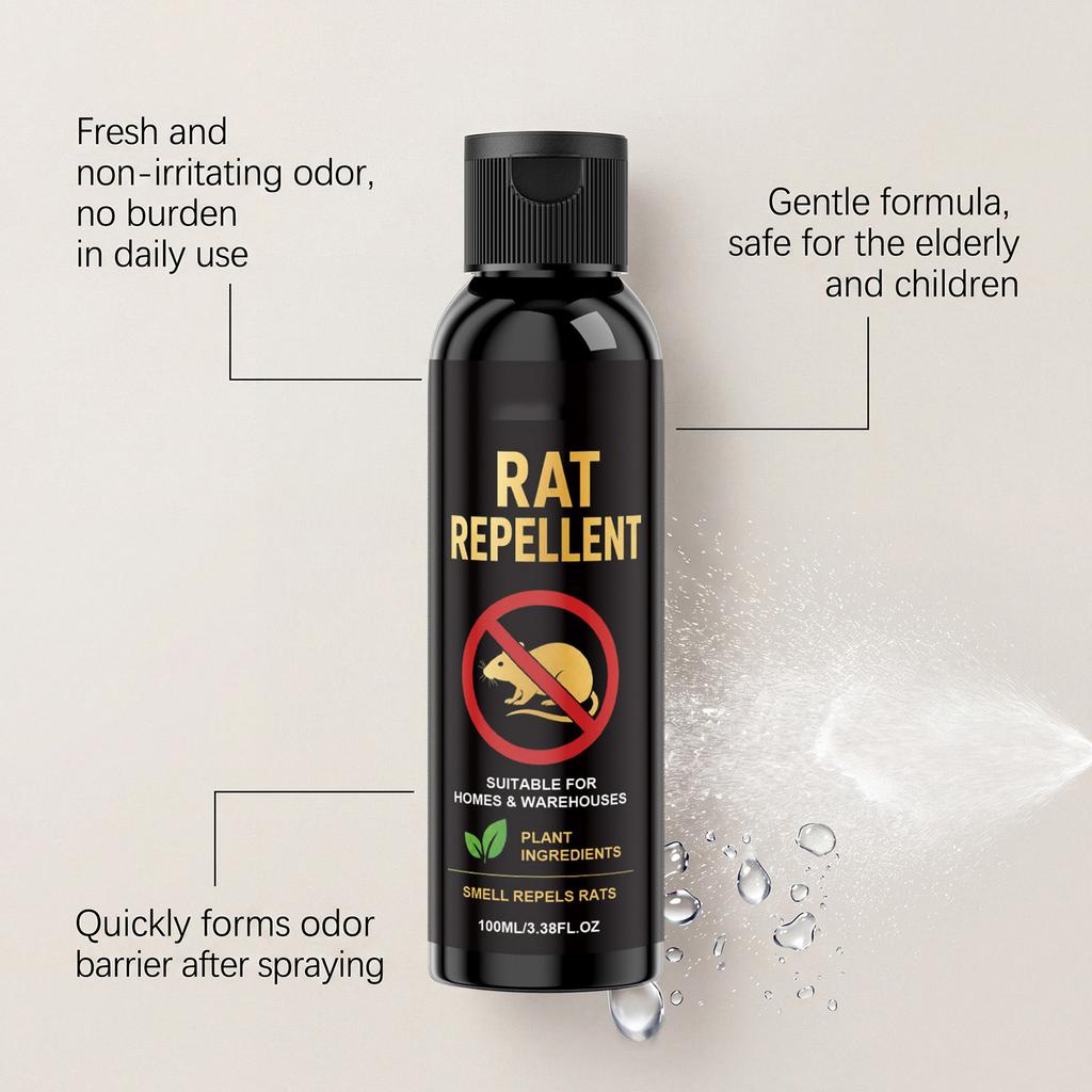 Rat Repellent Spray 100ml Suitable for Homes and Warehouses Plant-Based Ingredients Natural Odor To Repel Rats Effective Indoor and Outdoor Use