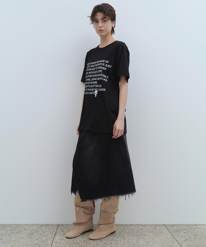 Milo Woman Denim Midi Wrap Skirt [Black Denim]