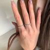 Vintage Maillard Style Brushed Micro Inlaid Zircon Rings for Women Stackable Minimalist Elegant Tail Ring Set