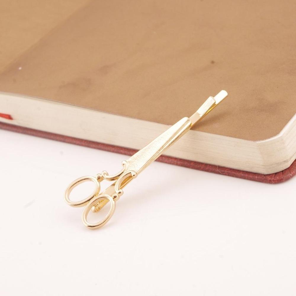 Pinza de Pelo Metálica Creativa en Forma de Tijeras para Mujeres y Niñas