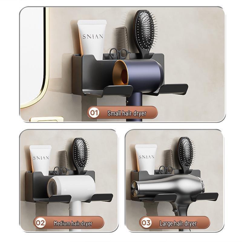 Punch-Free Wall-Mounted Hair Dryer Rack for Dyson Airwrap