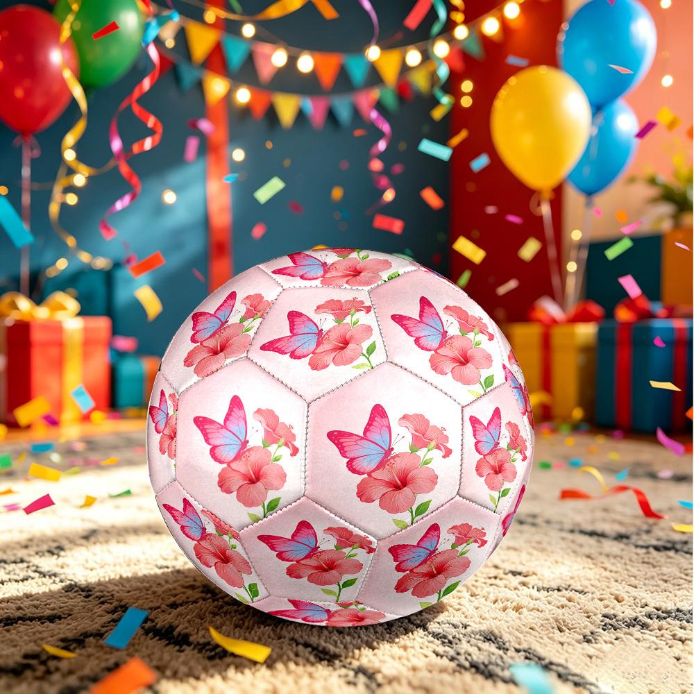 1pc Butterfly Flowers Size 5 Soccer Ball Professional Match Training Football Indoor &Outdoor Sports Ball Lightweight Durable C65191