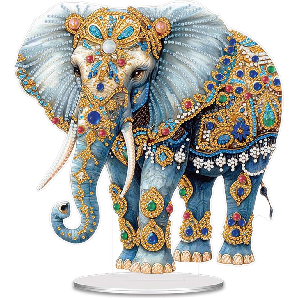 2D/Flat DIY Acrylic Diamond Painting Desktop Ornaments Kit 5D DIY Diamond Art Tabletop Decorations for Home Office Desktop Decor